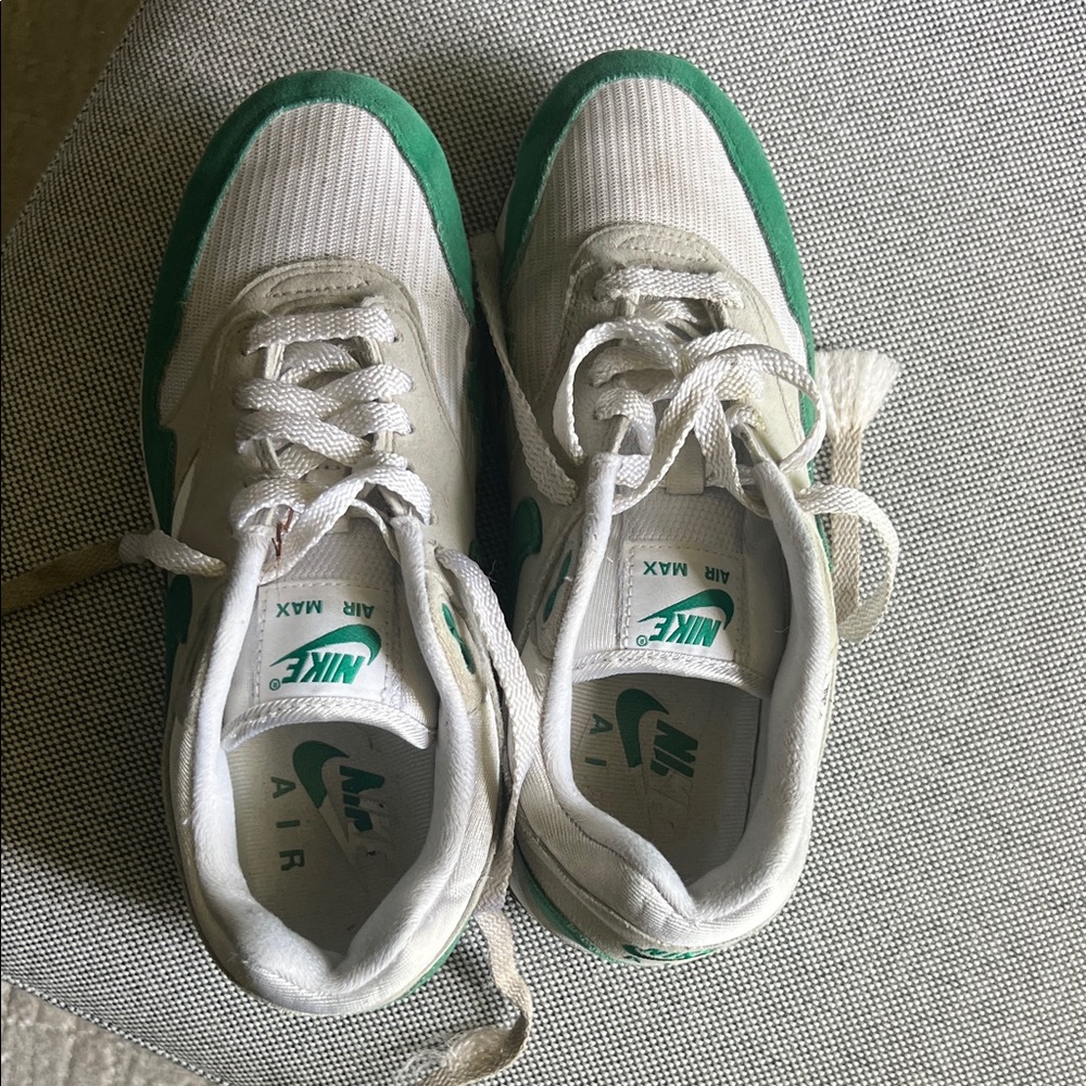 Nike Air Max White and Green Shoes